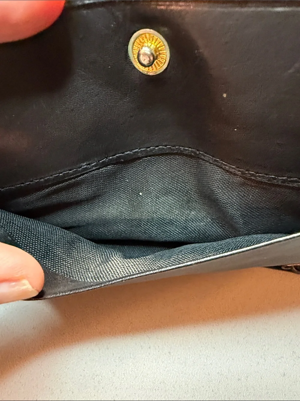 Black Leather Trifold Wallet with ID Window